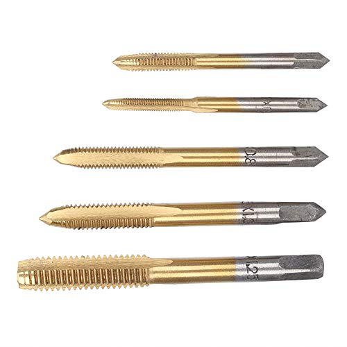 RASTKY Präzisions Hochgeschwindigkeits -Stahl -Hahnwerkzeug Set M3 M4 M5 M6 M8 Gewinde Tippkit Einstellbares Manuelles Haken Tippwerkzeug für Metall/Aluminium/Kunststoff/Holz (Tiplattiert) von RASTKY