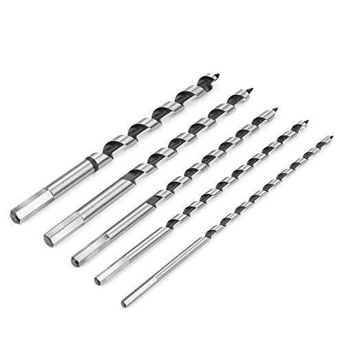 RASTKY Professionelles Selbsthaltiges Auger -Bohrer -Bit Set Holz, 5pcs Griff Schnell Geschnittener Hex Shank Werkzeuge und Hausverbesserung von RASTKY