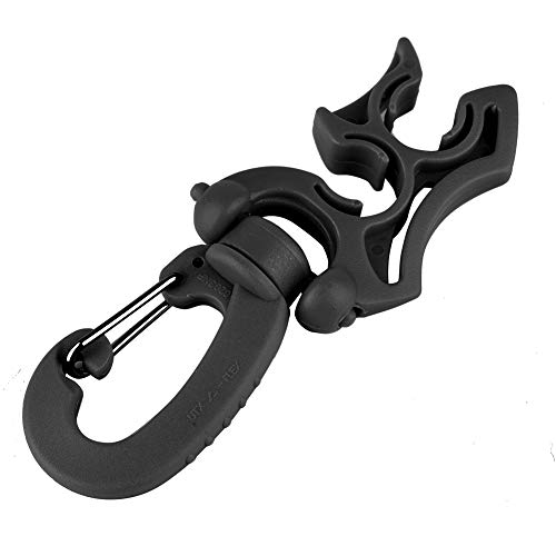 RASTKY Tauchdoppel -BCD -Schlauchhalter Clip Regler Retainer Schnalle Haken Schnorcheln und Leichtes Design Secure Schlauchmanagement (Black) von RASTKY