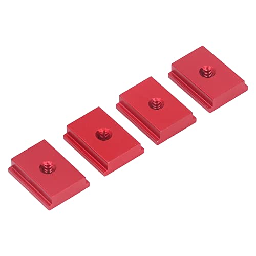 RASTKY Tischsägen T Schlitzblutnüsse 4pcs Schiebschlitz Nuss T Typ Aluminiumlegierung Holzbearbeitung Lineare Bewegungsteile 30 Serie M6 -Locknüsse (Rot) von RASTKY