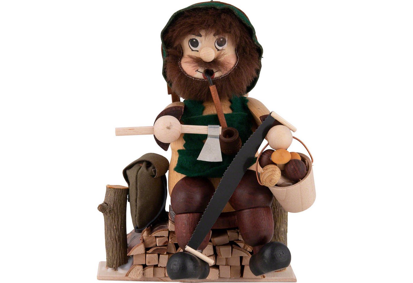 RATAGS Kunsthandwerk Räuchermännchen Waldarbeiter (17cm) Räuchermann von RATAGS Holzdesign von RATAGS Kunsthandwerk
