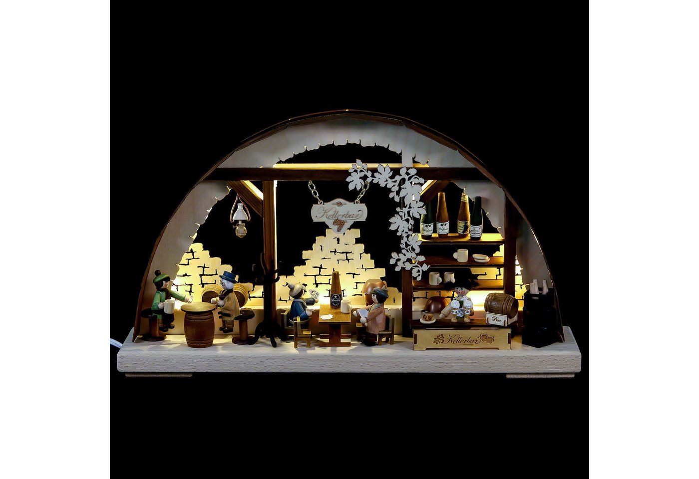 RATAGS Kunsthandwerk Schwibbogen 3D-Doppelschwibbogen Kellerbar (43x30x7cm) von RATAGS Holzdesign von RATAGS Kunsthandwerk