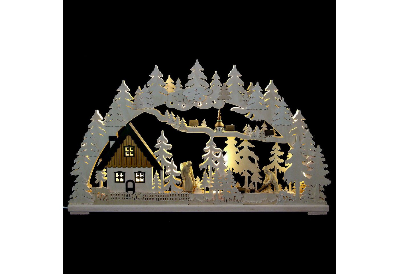 RATAGS Kunsthandwerk Schwibbogen 3D-Schwibbogen Altseiffen mit geschnitzten Figuren (72x43x8cm) von RAT von RATAGS Kunsthandwerk
