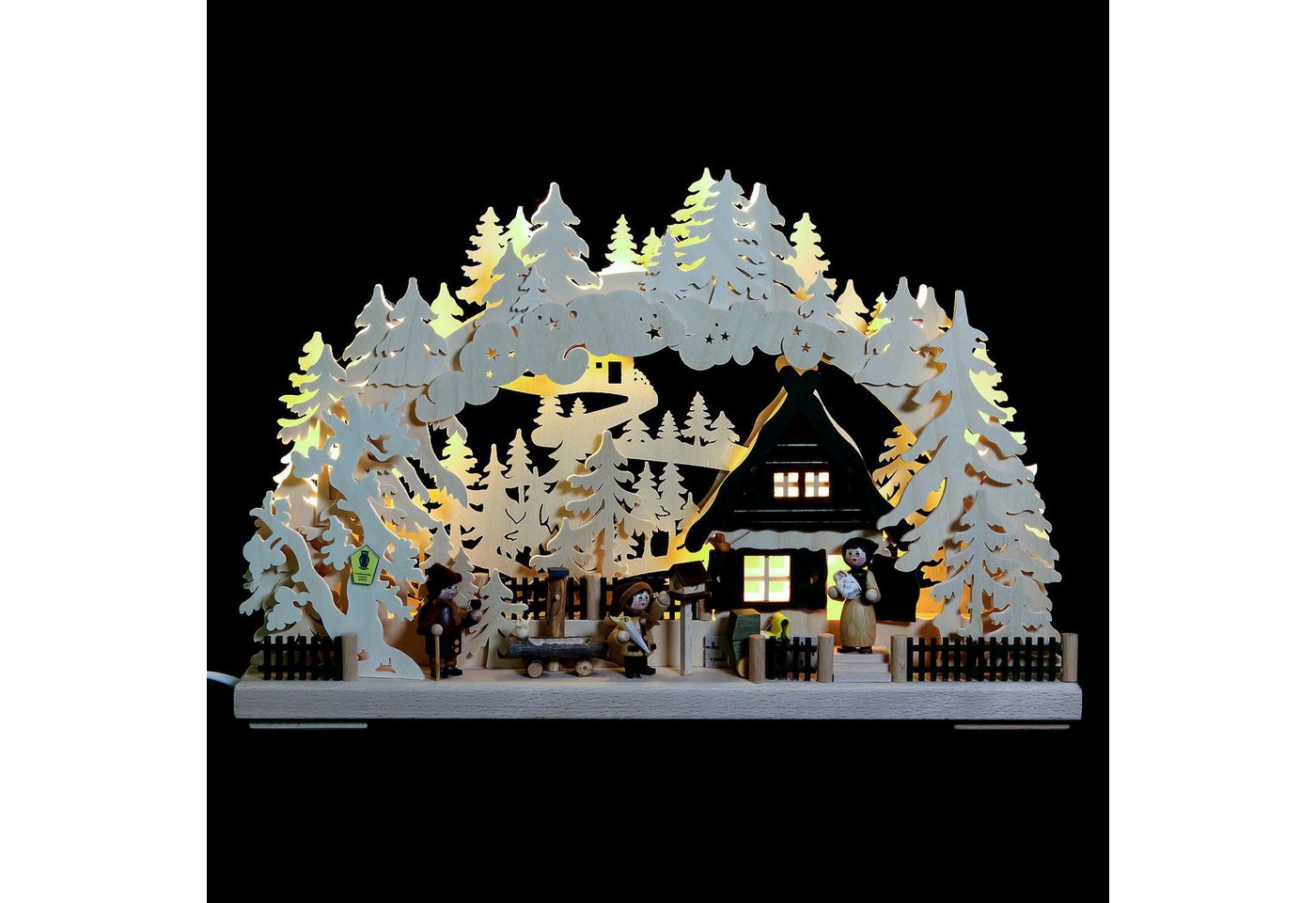 RATAGS Kunsthandwerk Schwibbogen 3D-Schwibbogen Familienglück (43x30x7cm) von RATAGS Holzdesign von RATAGS Kunsthandwerk