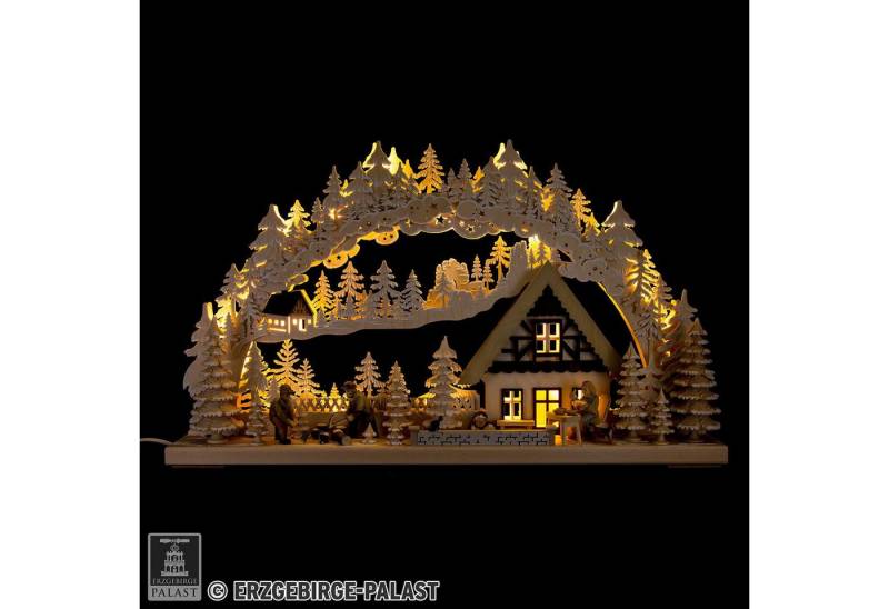 RATAGS Kunsthandwerk Schwibbogen 3D-Schwibbogen Holzfäller mit Raureif (72x43cm) von RATAGS Holzdesign von RATAGS Kunsthandwerk