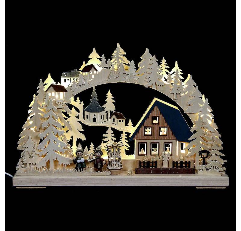 RATAGS Kunsthandwerk Schwibbogen 3D-Schwibbogen Pyramidenhaus (43x30x7cm) von RATAGS Holzdesign von RATAGS Kunsthandwerk