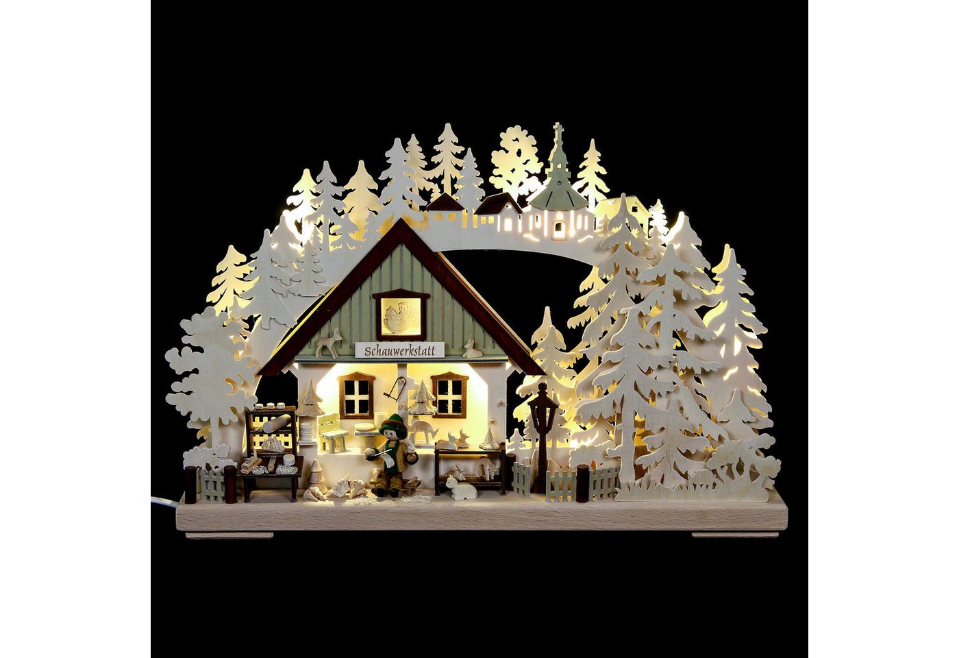 RATAGS Kunsthandwerk Schwibbogen 3D-Schwibbogen Schnitzerei (43x30x7cm) von RATAGS Holzdesign von RATAGS Kunsthandwerk