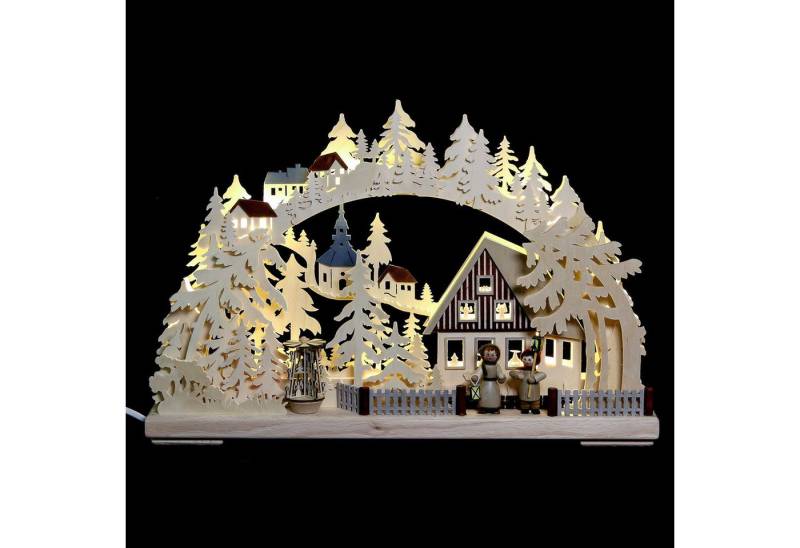RATAGS Kunsthandwerk Schwibbogen 3D-Schwibbogen Seiffen im Laternenschein (44x29x7cm) von RATAGS Holzde von RATAGS Kunsthandwerk