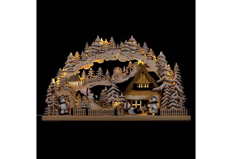 RATAGS Kunsthandwerk Schwibbogen 3D-Schwibbogen Snowmolli-Paradies mit Raureif (72x43cm) von RATAGS Hol von RATAGS Kunsthandwerk