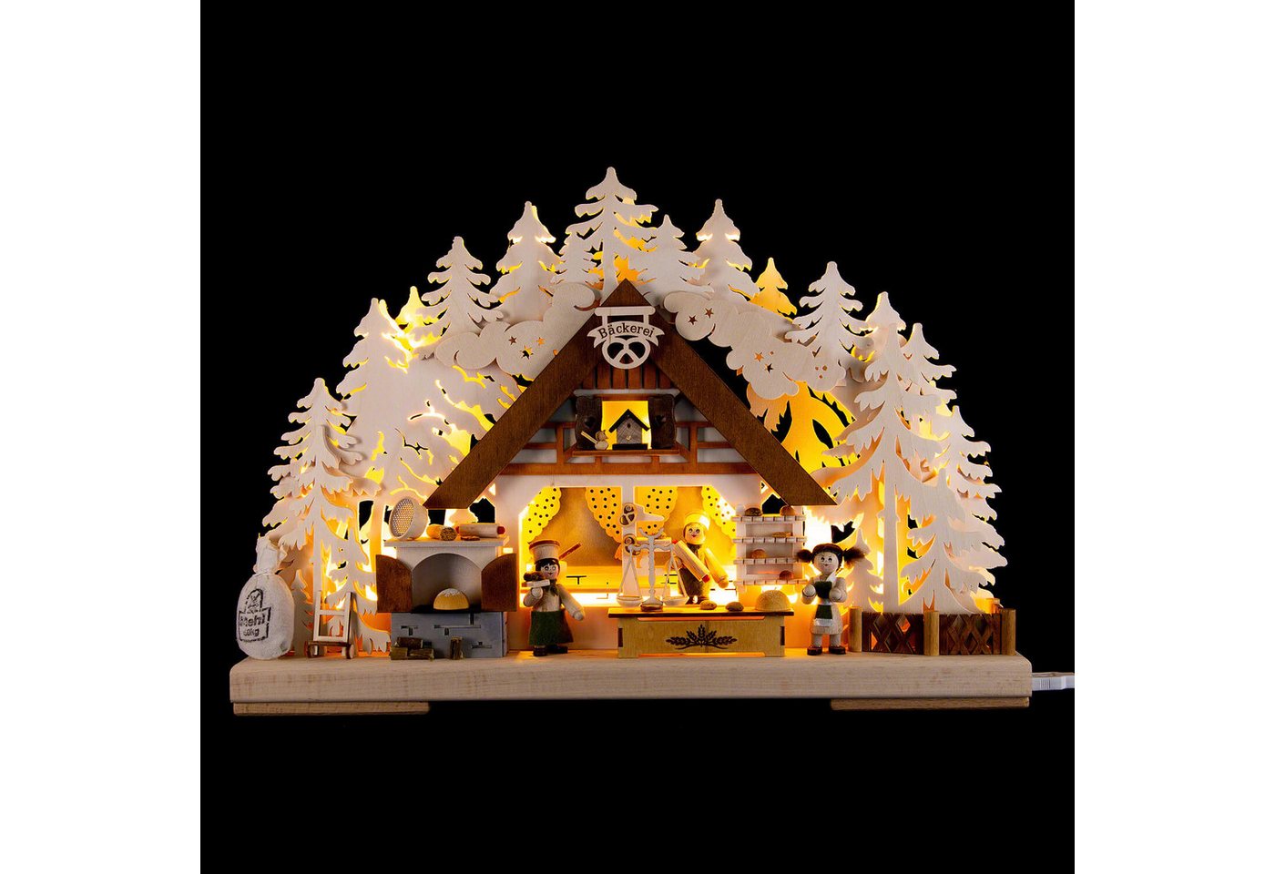 RATAGS Kunsthandwerk Schwibbogen 3D-Schwibbogen Weihnachtsbackstube (44x29x7cm) von RATAGS Holzdesign von RATAGS Kunsthandwerk