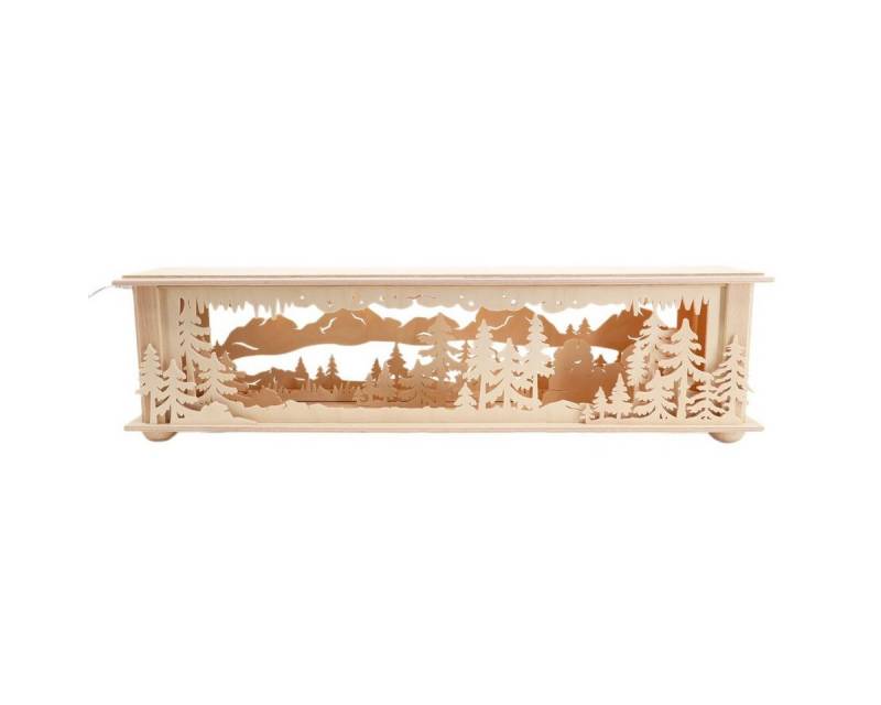 RATAGS Schwibbogen-Fensterbank Raumleuchte, klein, Wald mit Eiszapfen von RATAGS