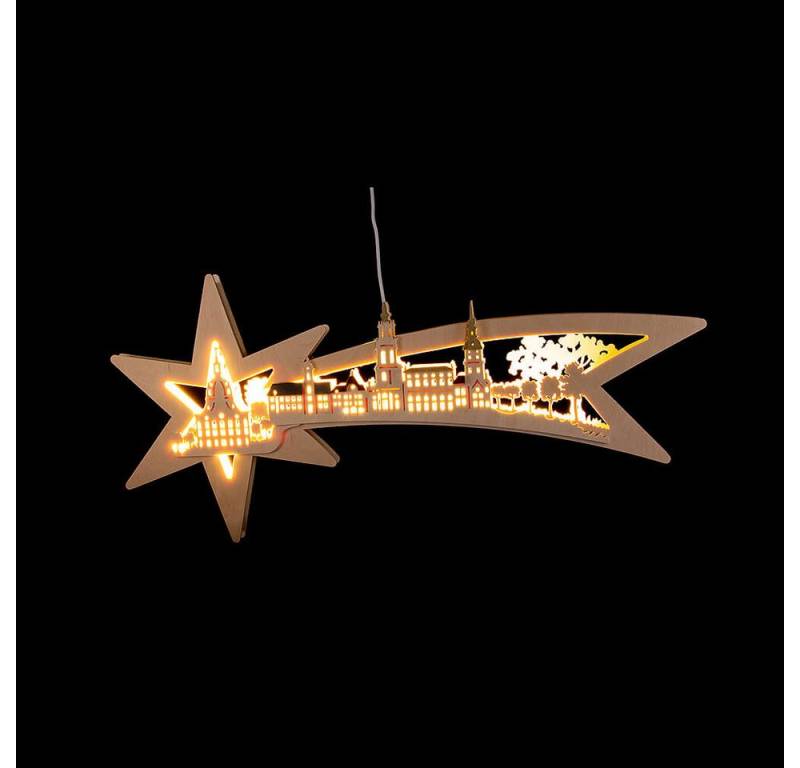 RATAGS Kunsthandwerk Schwibbogen Fensterbild Sternschweif Dresden mit farbigen Dächern (27cm) von RATAG von RATAGS Kunsthandwerk