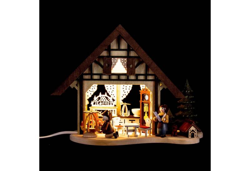 RATAGS Kunsthandwerk Schwibbogen Lichterfachwerkhaus Weihnachtsstube (17cm) von RATAGS Holzdesign von RATAGS Kunsthandwerk