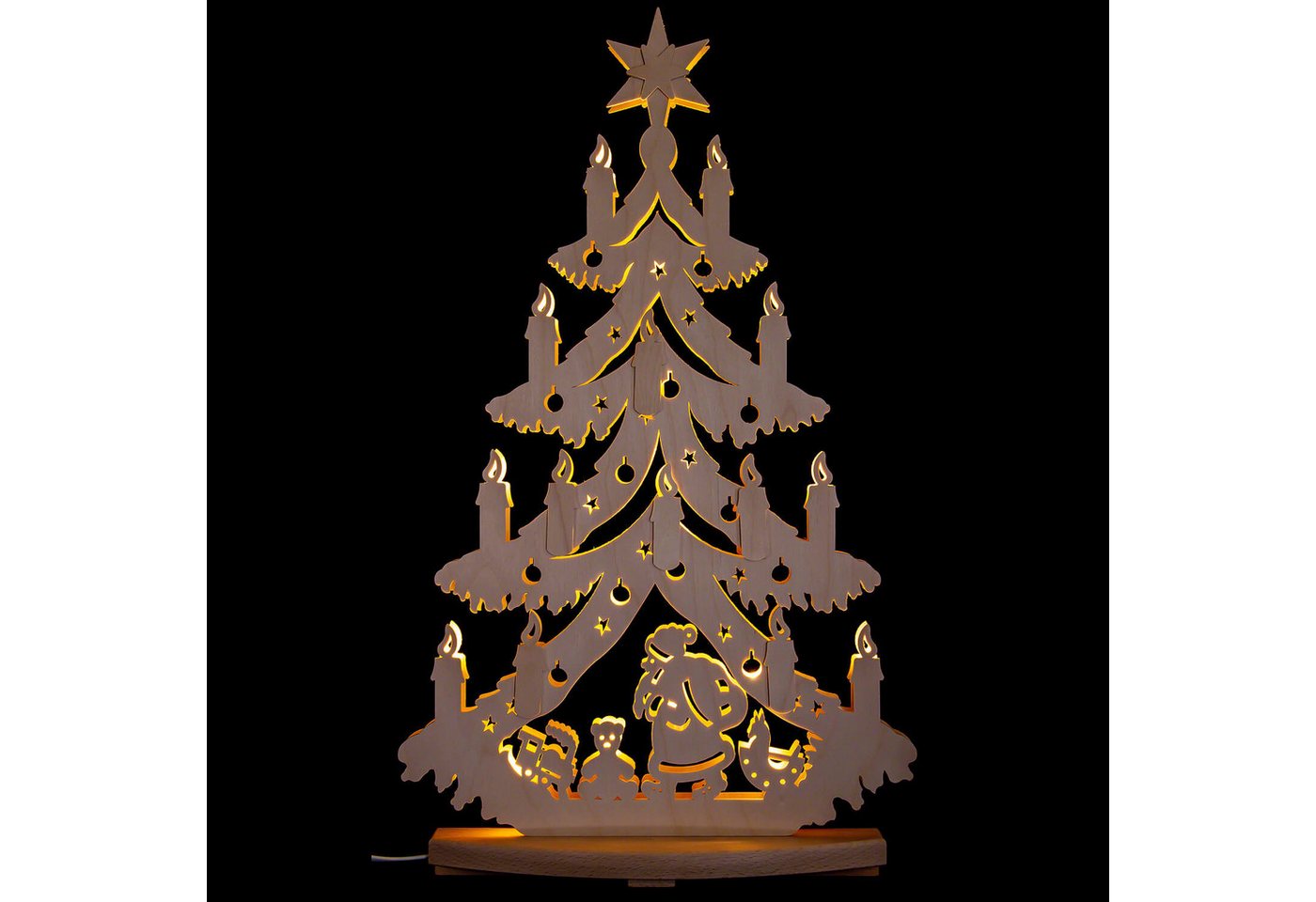 RATAGS Kunsthandwerk Schwibbogen Lichterspitze Unterm Tannenbaum (38x72cm) von RATAGS Holzdesign von RATAGS Kunsthandwerk