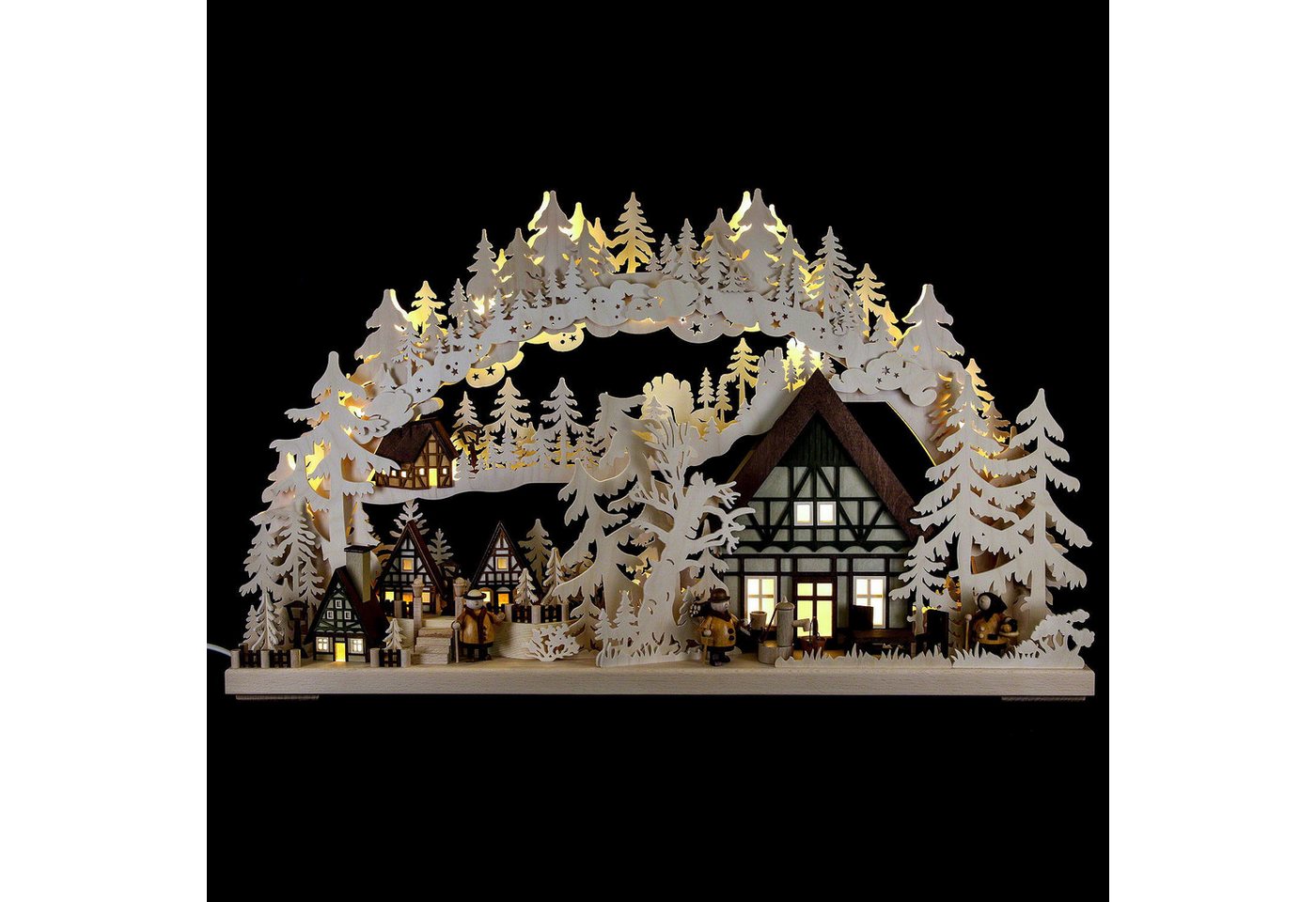 RATAGS Kunsthandwerk Schwibbogen Schwibbogen Dörflein (72x43cm) von RATAGS Holzdesign von RATAGS Kunsthandwerk