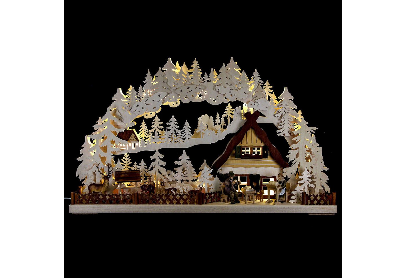 RATAGS Kunsthandwerk Schwibbogen Schwibbogen Handwerker am Wildgehege (72x43cm) von RATAGS Holzdesign von RATAGS Kunsthandwerk