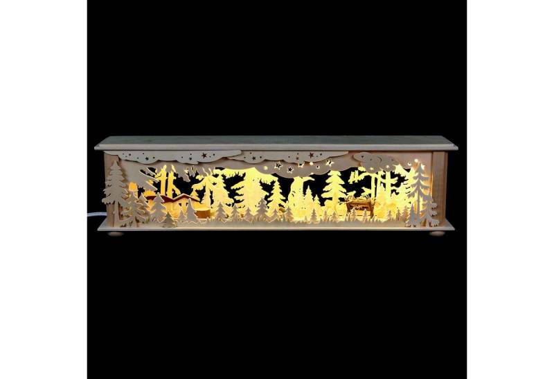 RATAGS Kunsthandwerk Schwibbogen Schwibbogen-Unterbau/Raumleuchte Wald mit Rehen (50x12x10cm) von RATAG von RATAGS Kunsthandwerk