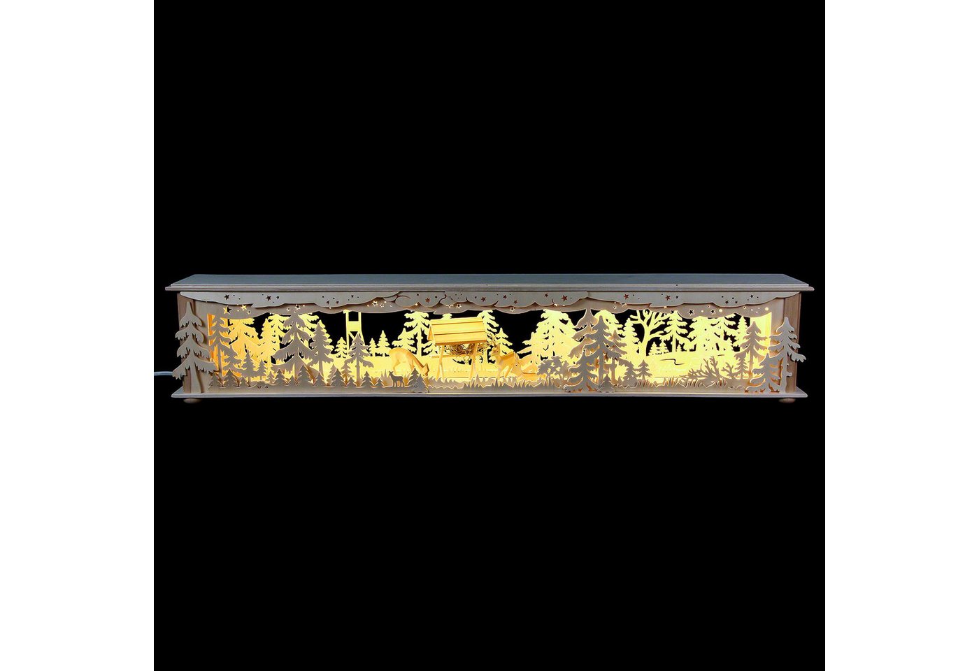 RATAGS Kunsthandwerk Schwibbogen Schwibbogen-Unterbau/Raumleuchte mit Rehen und Futterkrippe (80x15x12c RATAGS Kunsthandwerk Schwibbogen Schwibbogen-Unterbau/Raumleuchte mit Rehen und Futterkrippe (80x15x12c von RATAGS Kunsthandwerk