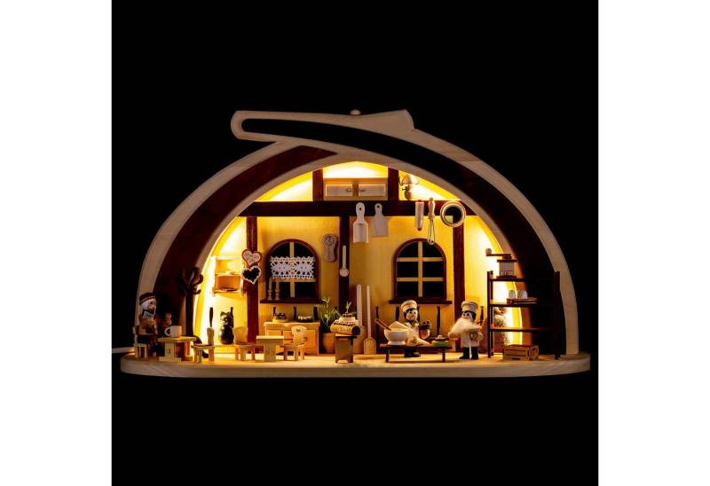 RATAGS Kunsthandwerk Schwibbogen Schwibbogen aus Massivholz Cafeteria (45x30cm) von RATAGS Holzdesign von RATAGS Kunsthandwerk