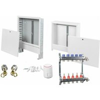 Ratiodämm - Fußbodenheizung Edelstahl Heizkreisverteiler Verteilerschrank Stellantrieb set Unterputz up 5 16x2 mm mit Stellantrieb 230V von RATIODÄMM