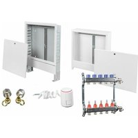 Ratiodämm - Fußbodenheizung Edelstahl Heizkreisverteiler Verteilerschrank Stellantrieb set Aufputz ap 11 16x2 mm ohne Stellantrieb von RATIODÄMM