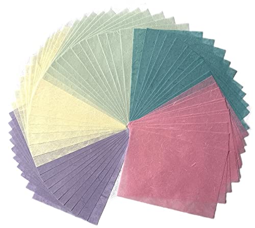 50 Blatt A4 Naturfaser, Maulbeerbaum, Maulbeerbaum, Maulbeerpapier, Kunst, Washi-Papier, Design, Handwerk, Kunst, Origami, Lieferanten, Kartenherstellung, DIY Handwerk (Pastellton, A4) von RATREE 888