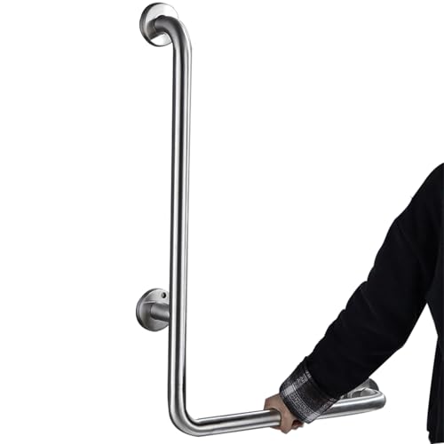Haltegriffe Für Senioren,Haltegriff Dusche,Edelstahl 70x50cm l-Förmiger Haltegriff,Maximale Tragfähigkeit 200kg,Für Schwangere Frauen,Ältere Menschen Und Behinderte (Poliert,Rechte Seite) von RATSTONE