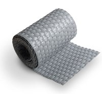 TAMS® Premium Sichtschutzstreifen aus PE- Rattan 255 cm x 19 cm Grau von RATTAN ART