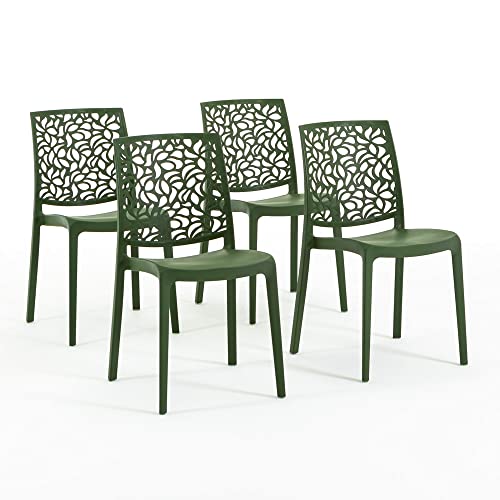 RATTATAN Anna - Stühle aus mit Glasfaser verstärktem Harz (4, Olive) von RATTATAN