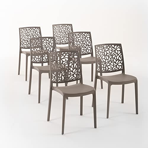 RATTATAN Anna - Stühle aus mit Glasfaser verstärktem Harz (6, Braungrau) von RATTATAN