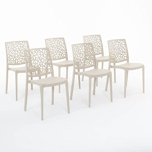 RATTATAN Anna - Stühle aus mit Glasfaser verstärktem Harz (6, Creme) von RATTATAN