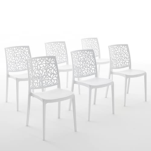 RATTATAN Anna - Stühle aus mit Glasfaser verstärktem Harz (6, Weiß) von RATTATAN
