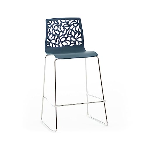 RATTATAN Anna XL Küchen- und Thekenhocker, Sitzhocker, 65 cm Sitzhöhe, Robustes Design mit Kunstharzschale und Metallbeinen (1, Petrol) von RATTATAN