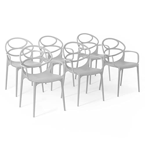 RATTATAN Charlotte - Stühle aus mit Glasfaser verstärktem Harz (6, Hellgrau) von RATTATAN