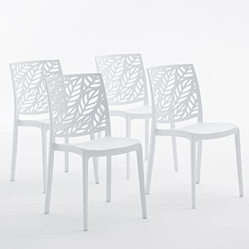 RATTATAN Dafne - Stühle aus mit Glasfaser verstärktem Harz (4, Weiß) von RATTATAN