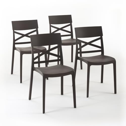 RATTATAN Martina - Stühle aus mit Glasfaser verstärktem Harz (4, Moka) von RATTATAN