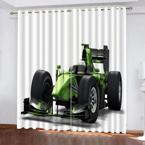 Grünes Formel-1-Auto Verdunklungsvorhänge, Blickdicht Vorhang mit Ösen Gardinen Formel Eins Auto Verdunklungsvorhänge 2er Set für Kinderzimmer Wohnzimmer Schlafzimmer Dekoration 175 x 140 (H X B) Grünes Formel-1-Auto Verdunklungsvorhänge, Blickdicht Vorhang mit Ösen Gardinen Formel Eins Auto Verdunklungsvorhänge 2er Set für Kinderzimmer Wohnzimmer Schlafzimmer Dekoration 175 x 140 (H X B) von RATTHI