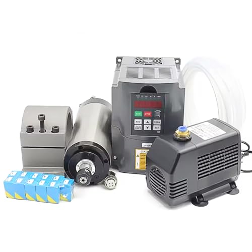 RATTMMOTOR CNC Spindelmotor Set,1.5KW 220V Wassergekühlter Spindel ER16 24000U/min+1,5kW 220V Frequenzantrieb VFD +80mm Halterung+80W Wasserpumpe+6m Rohr+11Stück ER16 Spannzangen für CNC Fräsmaschine RATTMMOTOR CNC Spindelmotor Set,1.5KW 220V Wassergekühlter Spindel ER16 24000U/min+1,5kW 220V Frequenzantrieb VFD +80mm Halterung+80W Wasserpumpe+6m Rohr+11Stück ER16 Spannzangen für CNC Fräsmaschine von RATTMMOTOR