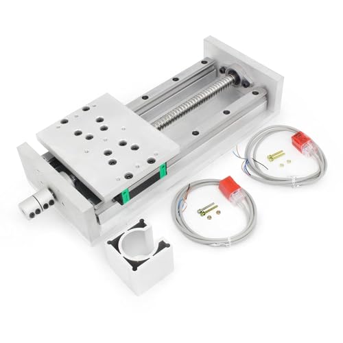 RATTMMOTOR 150mm-Breite CNC Lineartisch-Aktuator,Effektiver Hub 100mm,X Y Z Achse,Querverschiebetisch Linearschienenführung Kugelumlaufspindel SFU1605 mit Motorhalterung+2 Stück Endschalter von RATTMMOTOR