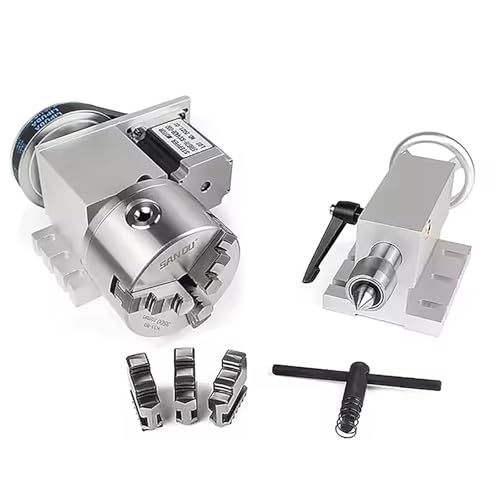 RATTMMOTOR CNC Drehachse, 4th Vierte Achse Rotary Axis K11-80mm Hohlschaft Teilapparat Untersetzungsverhältnis von 6:1, mit 3-Backenfutter und 65mm Reitstock für CNC Drehmaschine RATTMMOTOR CNC Drehachse, 4th Vierte Achse Rotary Axis K11-80mm Hohlschaft Teilapparat Untersetzungsverhältnis von 6:1, mit 3-Backenfutter und 65mm Reitstock für CNC Drehmaschine von RATTMMOTOR