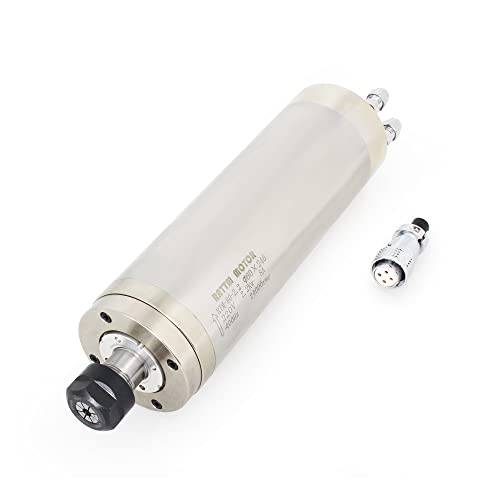 RATTMMOTOR CNC Spindel, 2.2KW Wassergekühlter Spindelmotor 220V, Wasserdichte Frässpindel ER20 246mm Länge, 24000RPM 80mm 8A 400Hz für CNC-Fräsmaschine von RATTMMOTOR