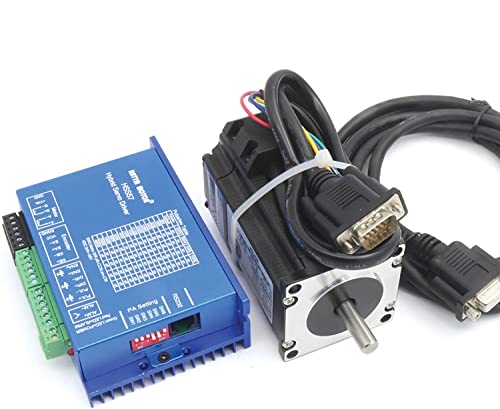 RATTMMOTOR Closed Loop Schrittmotor controller Kit Nema23 2Nm 57HSE76N Geschlossenem Regelkreis Servomotor und HSS60 Servotreibersteuerung und 2m Kabel für CNC Router Gravur Fräsmaschine von RATTMMOTOR