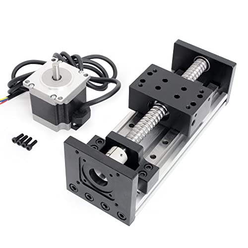 RATTMMOTOR Lineartisch-Aktuators,100 mm Länge,CNC Doppelte Linearführung,CNC Linearer Schiebetisch,Kugelumlaufspindel SFU1605 mit Nema23 Schrittmotor für DIY CNC Fräser XY,XYZ Achse(HBX-1605) von RATTMMOTOR