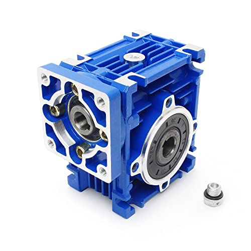 RATTMMOTOR Schneckengetriebe NMRV030,Hohe Drehmoment Schneckengetriebe,Worm gearbox,getriebe 30:1 Eingang 11mm Ausgang 14mm für Nema23 Schrittmotor von RATTMMOTOR