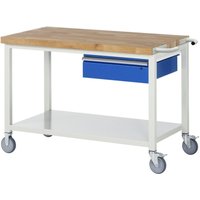 Fahrbare Werkbank mit Ablageboden und Schublade BxTxH 1250x700x880mm - RAU Fahrbare Werkbank mit Ablageboden und Schublade BxTxH 1250x700x880mm - RAU von RAU