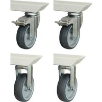 RAU - Rollensatz für Arbeitstisch Tom gt, 2 Bock- und 2 Lenkrollen von RAU