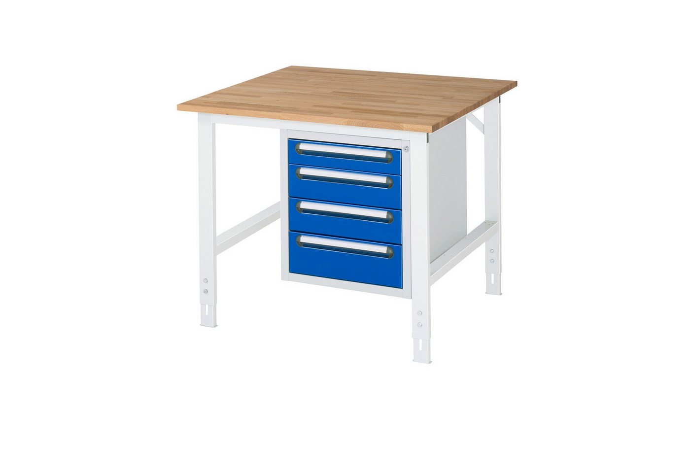 RAU Werkbank Arbeitstisch 1000x1000x760-1080 4xSchub B-Platte 25mm lichtgrau/enzian RAU Werkbank Arbeitstisch 1000x1000x760-1080 4xSchub B-Platte 25mm lichtgrau/enzian von RAU