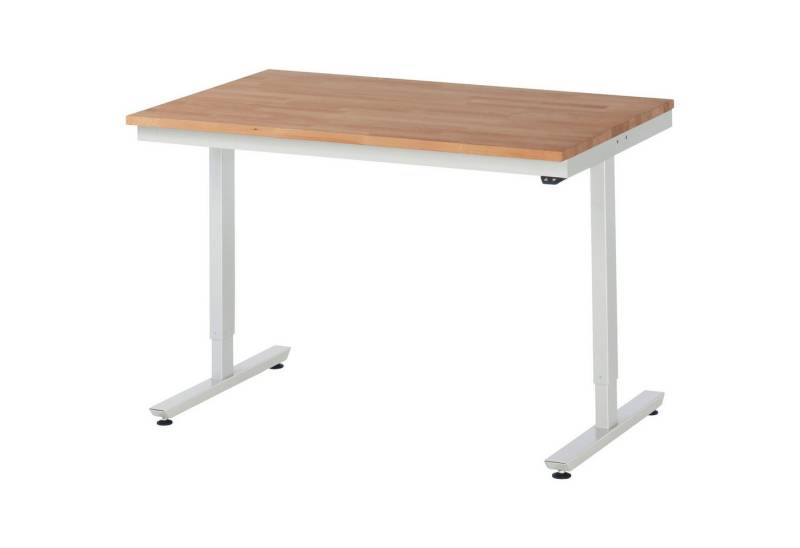 RAU Werkbank Arbeitstisch 1250x800x720-1120 elektrisch B-Platte 25mm lichtgrau von RAU