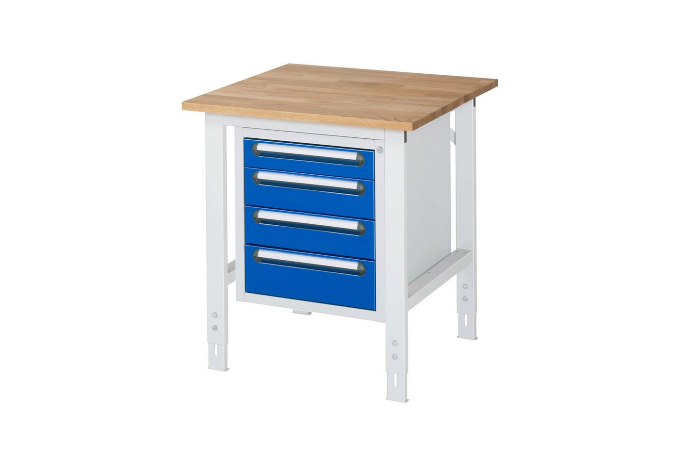 RAU Werkbank Arbeitstisch 750x800x760-1080 4xSchub B-Platte 25mm lichtgrau/enzianbl RAU Werkbank Arbeitstisch 750x800x760-1080 4xSchub B-Platte 25mm lichtgrau/enzianbl von RAU