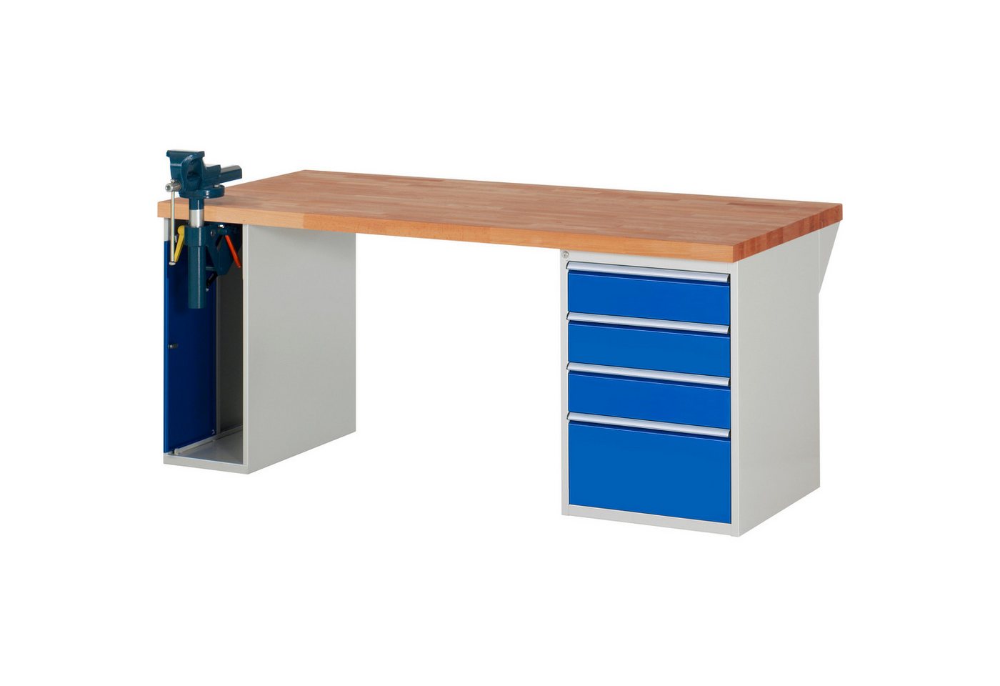 RAU Werkbank Werkbank 2000x900x890mm 4xSchublade-TA 1xSSKL lichtgrau/enzianblau RAU Werkbank Werkbank 2000x900x890mm 4xSchublade-TA 1xSSKL lichtgrau/enzianblau von RAU